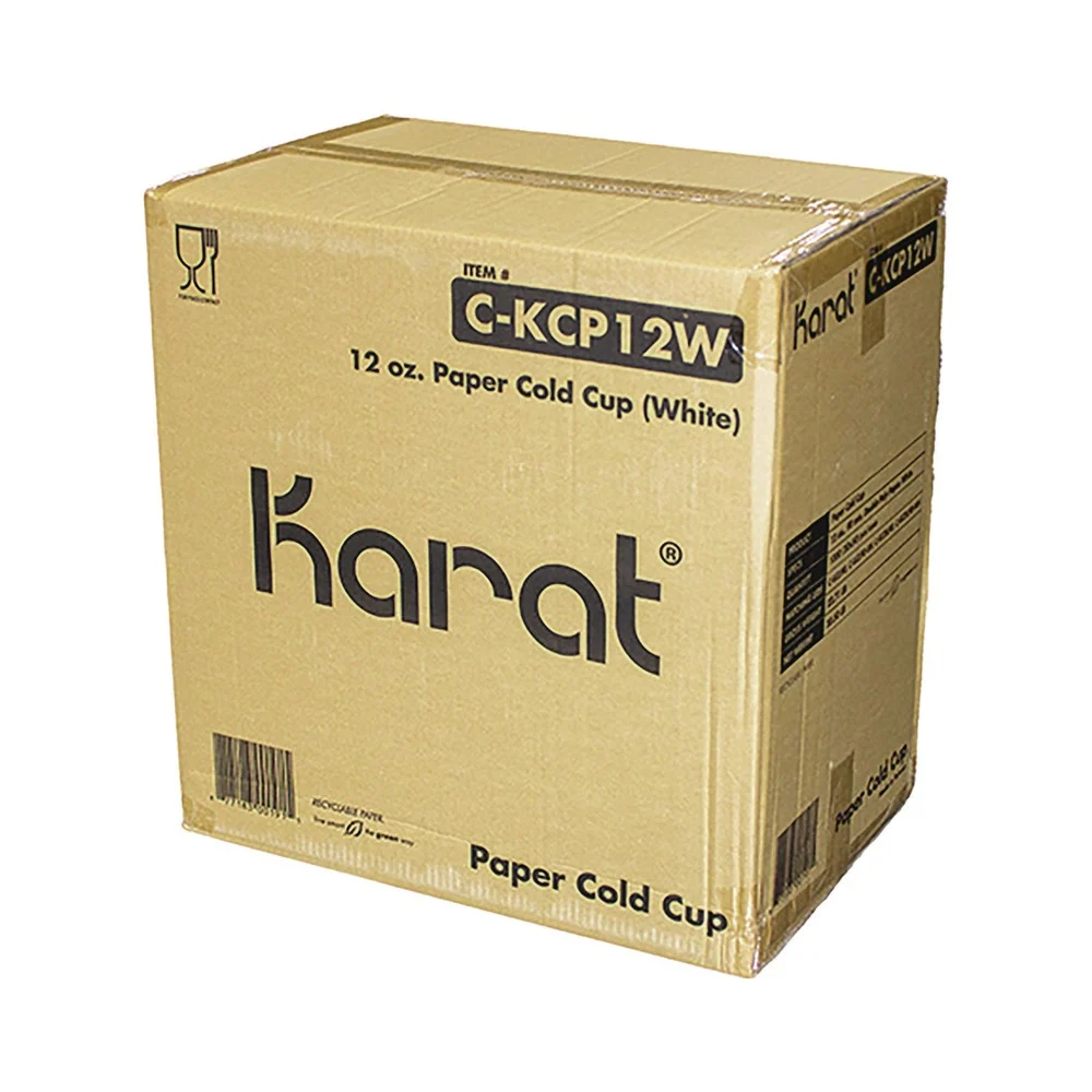 Karat C-KCP12W 12 oz. Double Poly Paper Cold Cups - White (1000/Carton)