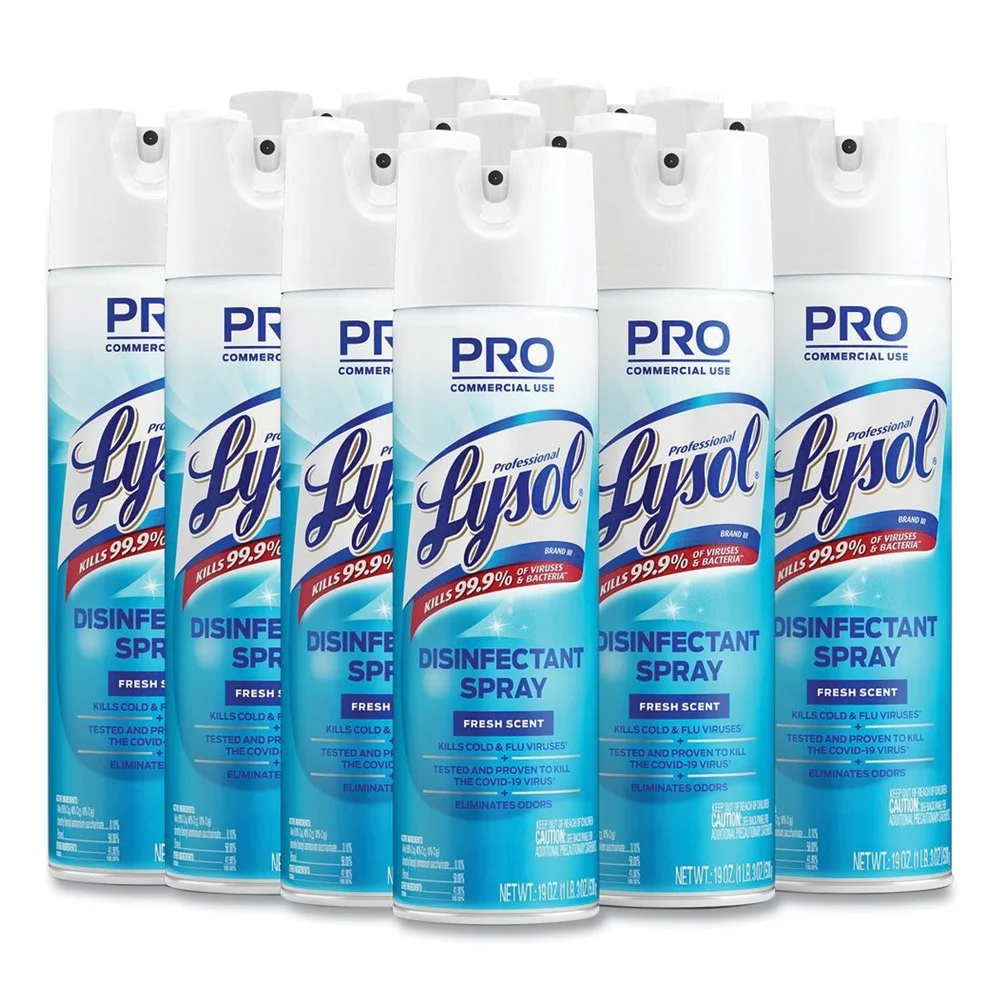 Professional LYSOL Brand 36241-04675 19 oz. Aerosol Spray Disinfectant Spray - Fresh Scent (12/Carton)