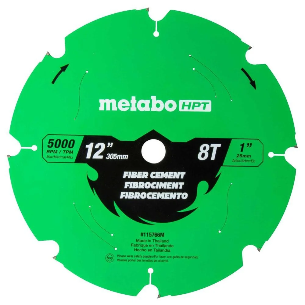 Metabo HPT 12-Inch 8-Tooth Fiber Cement Blade