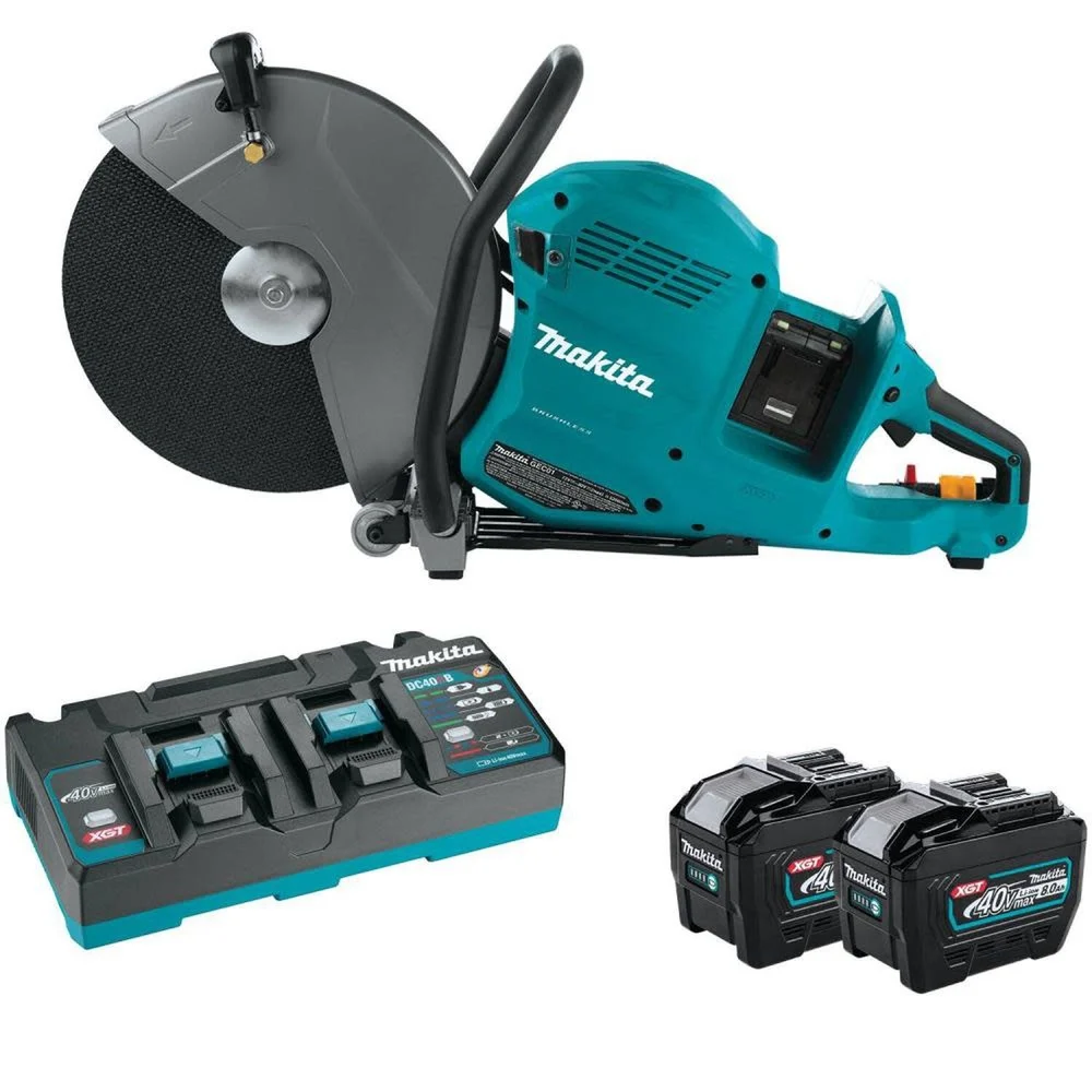 Makita 80V max XGT (40V max X2) Brushless Lithium-Ion 14 in. Cordless AFT Power Cutter Kit with Electric Brake and 2 Batteries (8 Ah) - GEC01PL