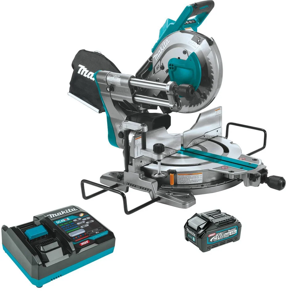 Makita 40V max XGT Brushless Lithium-Ion 10 in. Cordless AWS Capable Dual-Bevel Sliding Compound Miter Saw Kit (4 Ah)