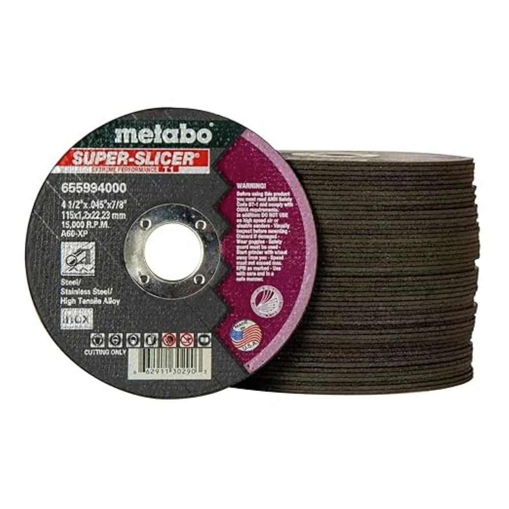 Metabo (50/Carton) A60XP Super Slicer T1 4.5 in. x 0.45 in. x 7/8 in. Cutting Wheel Pack - US655994050