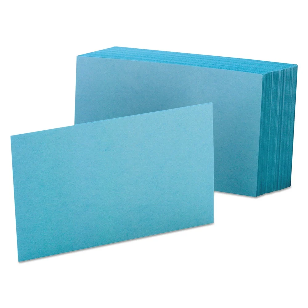 Oxford 4 in. x 6 in. Unruled Index Cards - Blue (100/Pack)