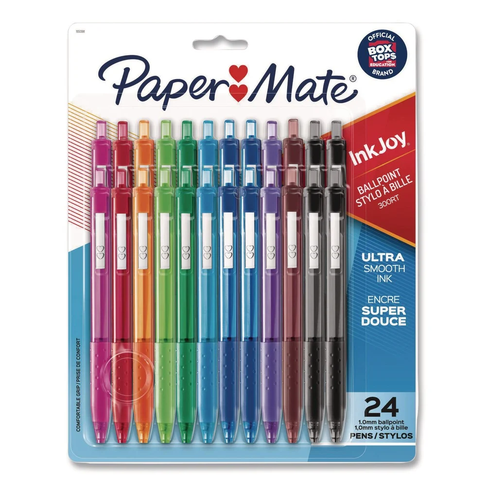 Paper Mate InkJoy 300 RT Ballpoint Pen Retractable Medium 1 mm Assorted Ink and Barrel Colors 24/Set