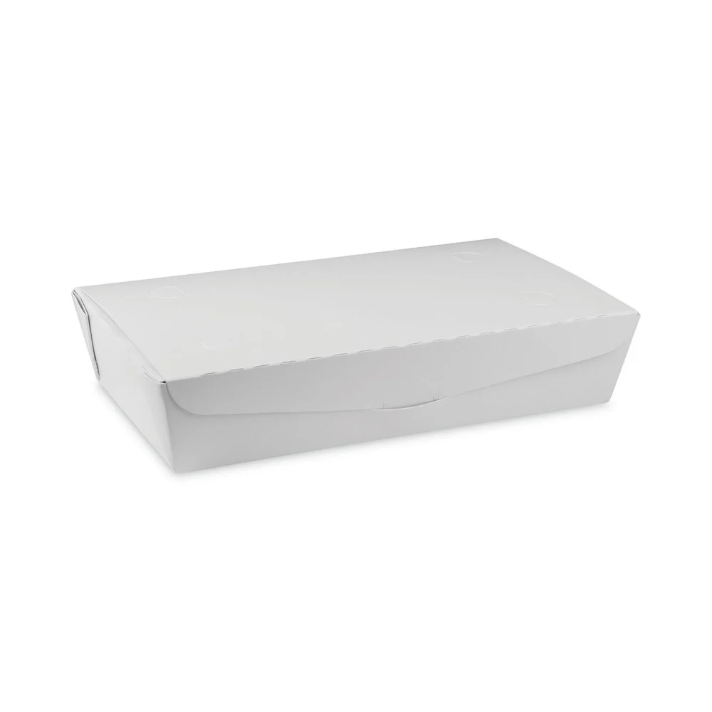 Pactiv Corp. EarthChoice OneBox 9 in. x 4.85 in. x 2 in. 55 oz. Paper Box - White (100/Carton)