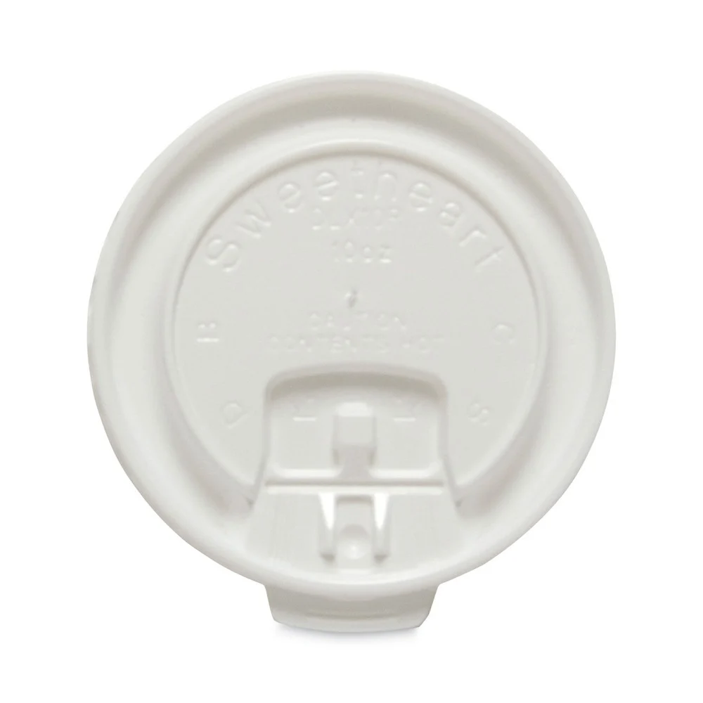 SOLO DLX10R-00007 Lift Back and Lock Tab Cup Lids For 10 oz. Trophy Foam Cups - White (2000/Carton)