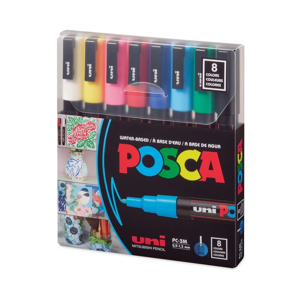 uni-ball Fine Bullet Tip Water-Based Paint Markers - Assorted Colors (8/Pack)