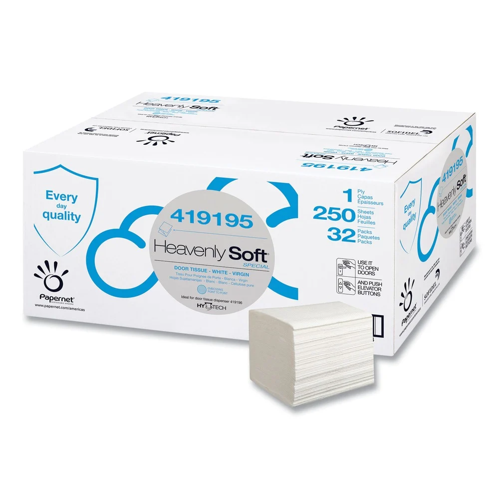 Papernet 1-Ply 4.1 x 5.1 Heavenly Soft Special Door Tissue - White (32/Carton)