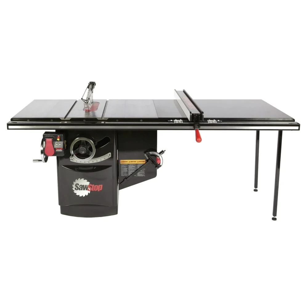SawStop 230V 7.5 HP 3-Phase Cabinet Saw with 52 in. Industrial T-Glide Rip Fence, Rails and Extension Table - ICS73230-TGI252-SI