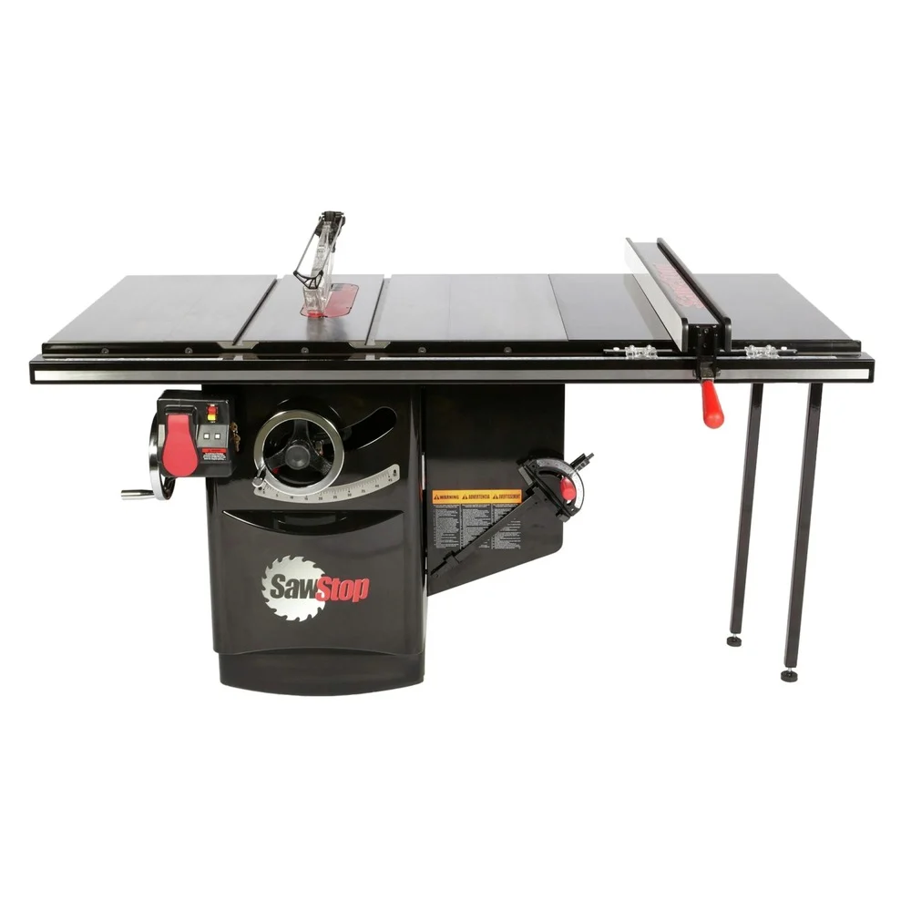 SawStop 480V 7.5 HP 3-Phase Cabinet Saw with 36 in. Industrial T-Glide Rip Fence, Rails and Extension Table - ICS73480-TGI236-SI
