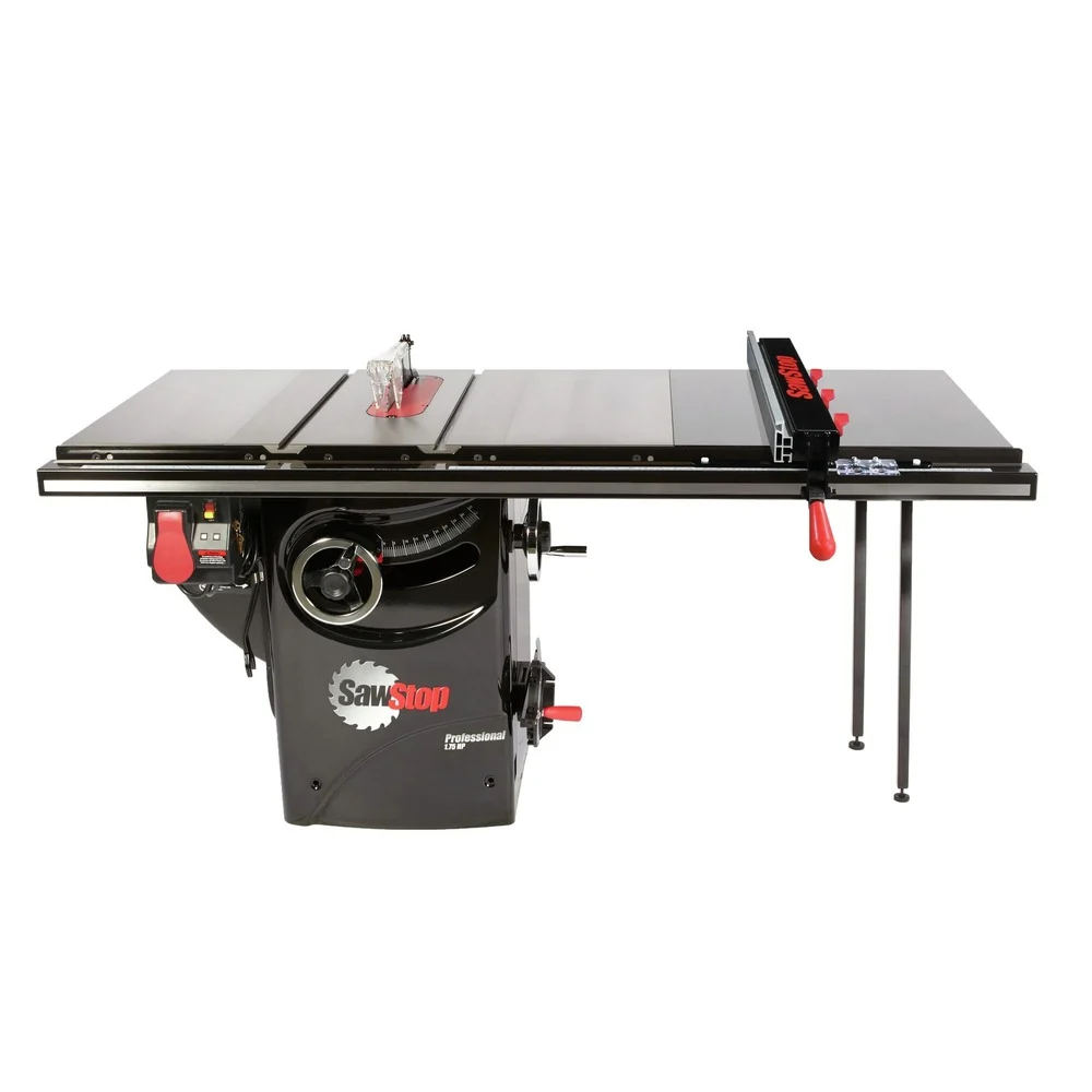 SawStop 1.75 HP Professional Cabinet Saw with 36 in. Professional T-Glide Advance Rip Fence, Rails and Extension Table - PCS175-ATGP36-SI