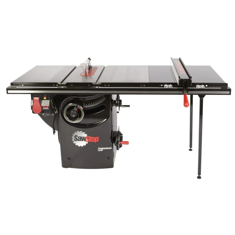 SawStop 1.75 HP Professional Cabinet Saw with 36 in. Professional T-Glide Rip Fence, Rails and Extension Table - PCS175-TGP236-SI