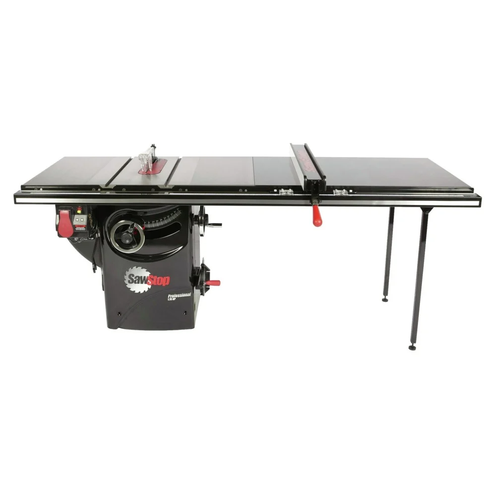 SawStop 110V Single Phase 1.75 HP 14 Amp 10 in. Professional Cabinet Saw with 52 in. Professional Series T-Glide Fence System - PCS175-TGP252