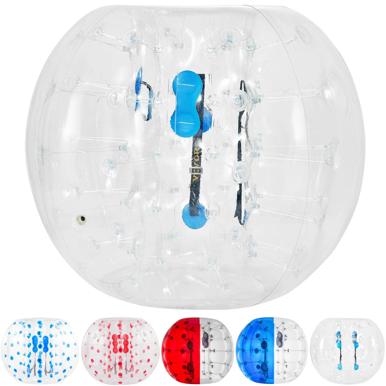 Inflatable Bumper Ball 4 FT / 1.2M Diameter, Bubble Soccer Ball, Blow It Up in 5 Min, Inflatable Zorb Ball for Adults or Children (4 FT, Transparent)