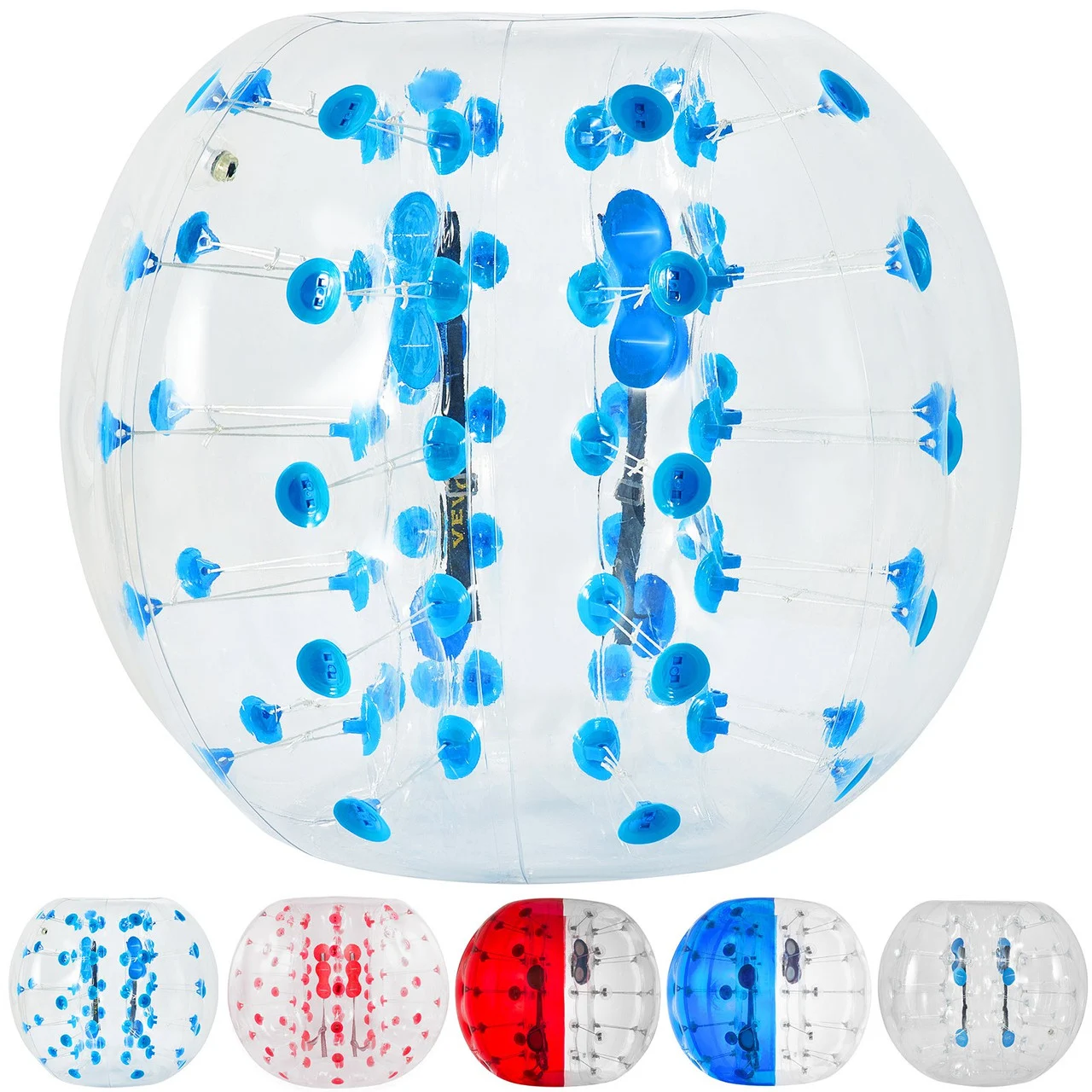 Inflatable Bumper Ball 5 FT / 1.5M Diameter, Bubble Soccer Ball, Blow It Up in 5 Min, Inflatable Zorb Ball for Adults or Children (5 FT, Blue Dot)
