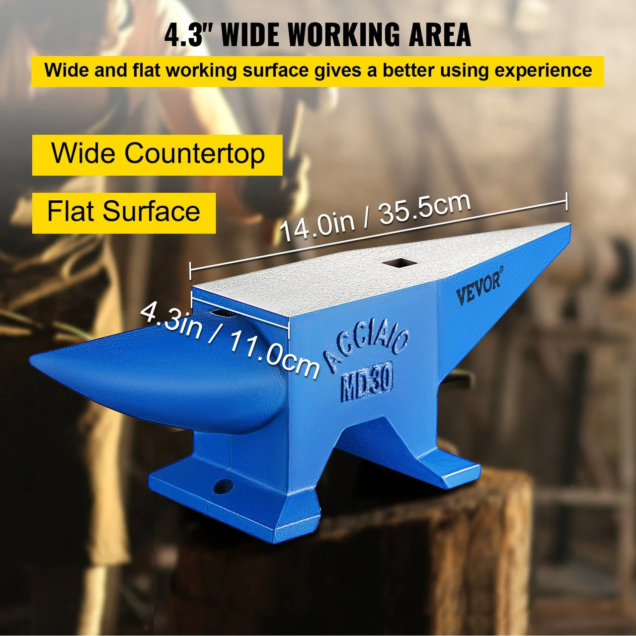 Round Horn 66 Lb Blacksmith Cast Steel Anvil Rugged Metal Work Heavy Duty