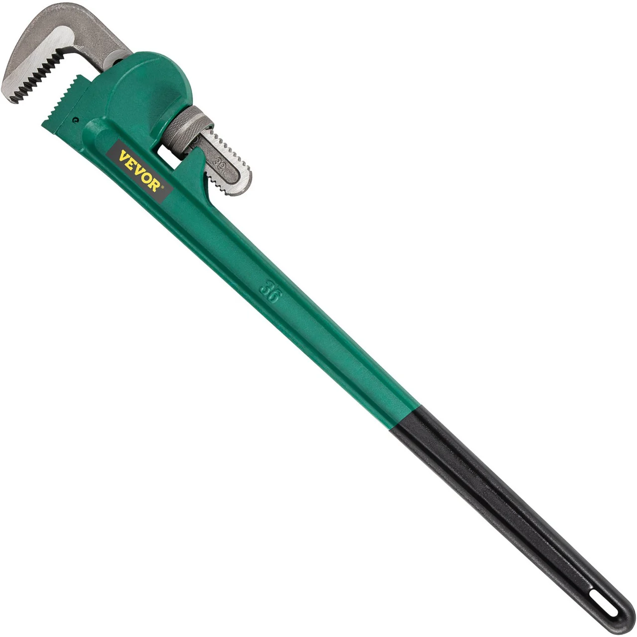 Pipe Wrench 36" Cast Steel Handle Heavy Duty Hand Tool with 3.4" Jaw Size