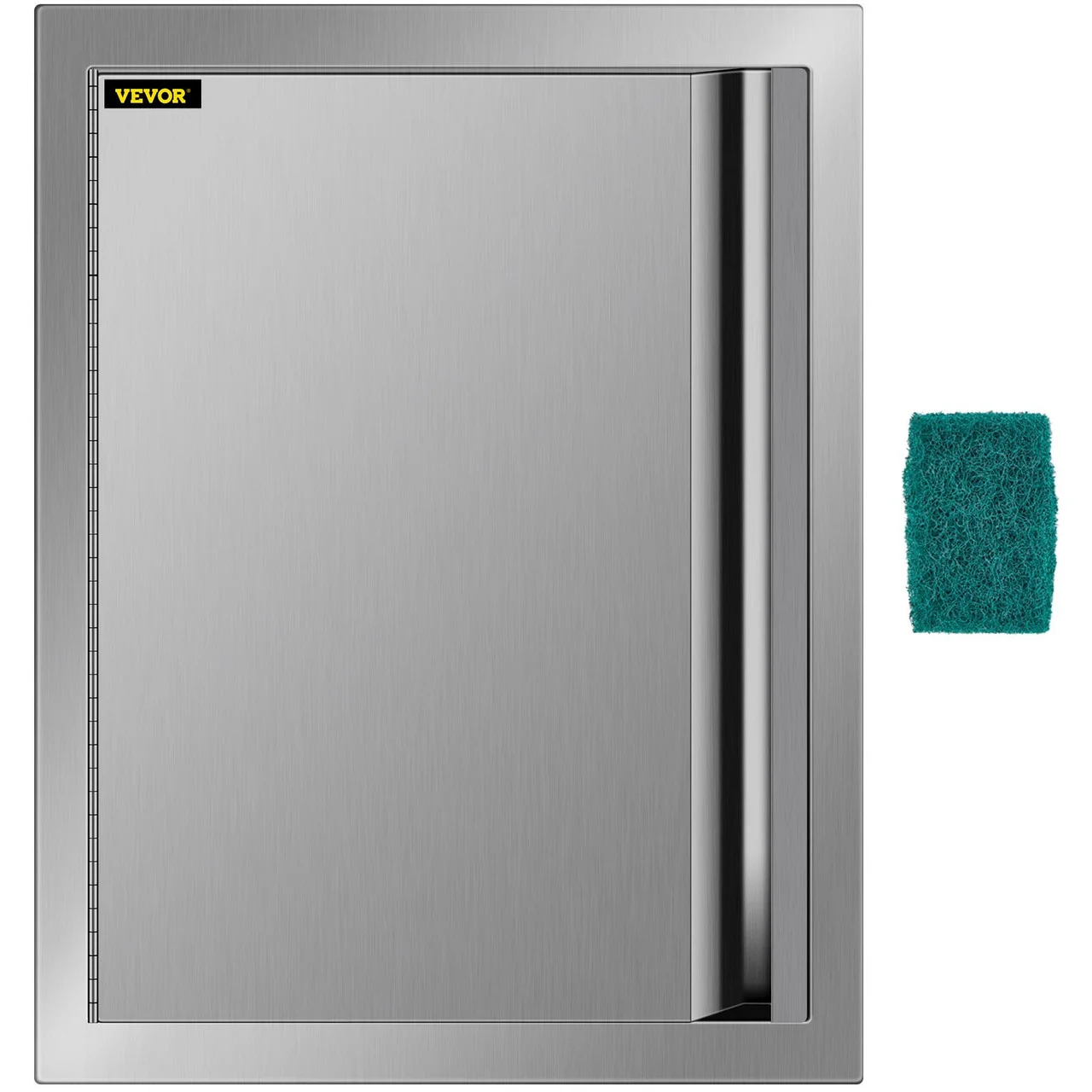 BBQ Access Door 17W x 24H Inch, Vertical Single BBQ Door Stainless Steel with Recessed Handle, Outdoor Kitchen Doors for BBQ Island, Grill Station, Outside Cabinet
