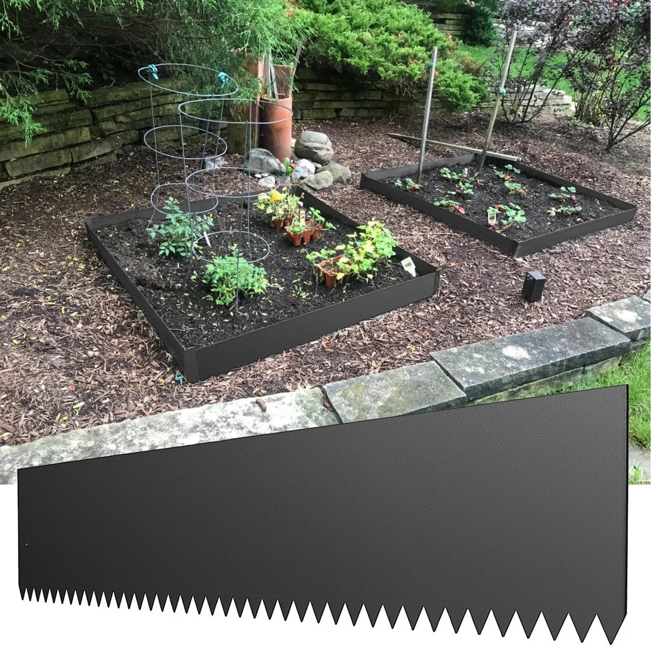 Steel Landscape Edging 40 x 6 Inch?Steel Edging 3pcs?Steel Garden Edging Border?Landscape Edging?Steel Lawn Edging?Garden Edging?Garden Border Edging for Landscaping
