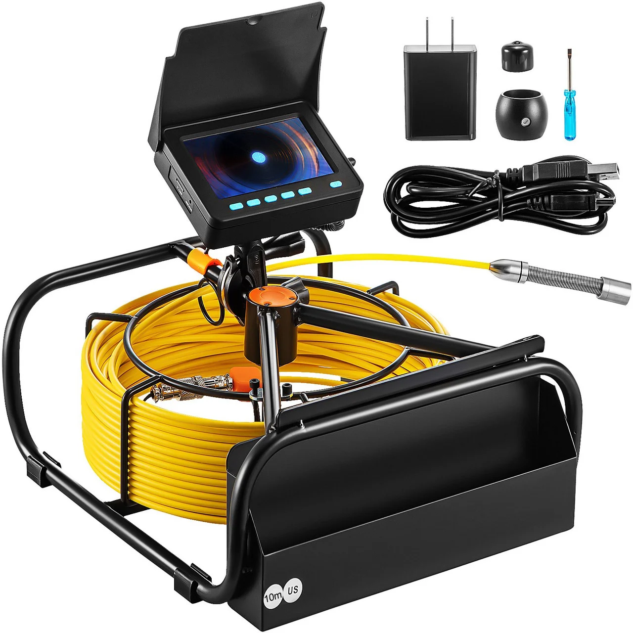 Sewer Camera, 32.8FT 4.3' Screen, Pipeline Inspection Camera with DVR Function & Snake Cable, Waterproof IP68 Borescope LED Lights, Industrial Endoscope for Home Wall Duct Drain Pipe Plumbing