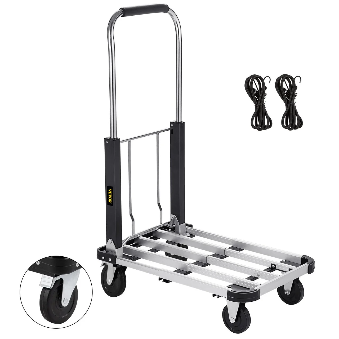 FoldingHand Cart 330 lb Capacity Dolly Truck w/ 4 Wheels Luggage Trolley