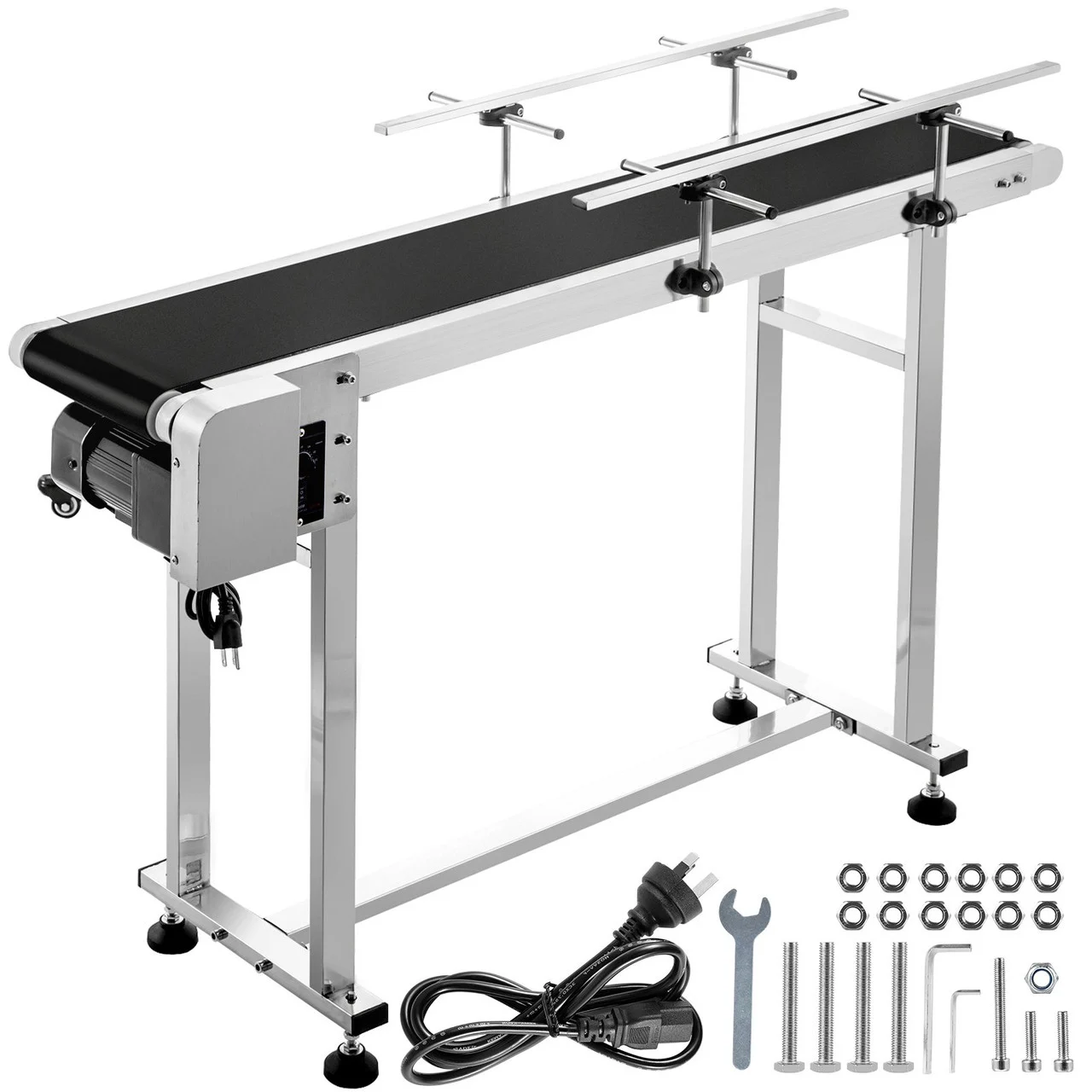 Belt Conveyor Pvc Conveyor Belt59x 15.7-inch, Motorized Conveyor W/ Guardrails