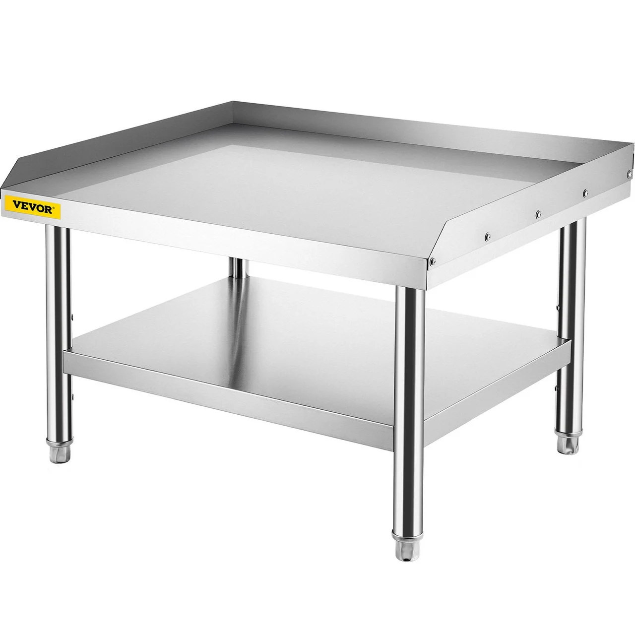 Stainless Steel Equipment Grill Stand, 36 x 30 x 24 Inches Stainless Table, Grill Stand Table with Adjustable Storage Undershelf, Equipment Stand Grill Table for Hotel, Home, Restaurant Kitchen