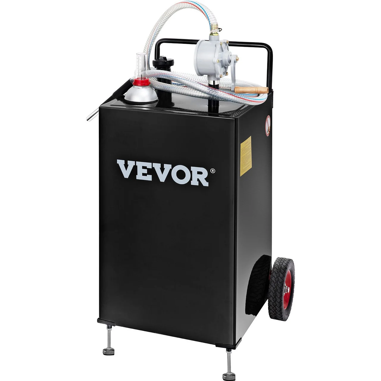 Fuel Caddy Fuel Storage Tank 30 Gallon 2 Wheels with Manuel Pump, Black