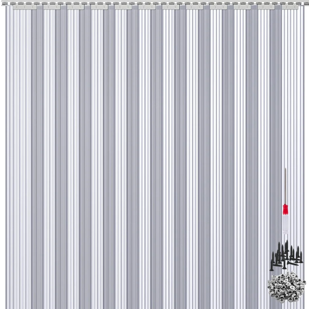 Plastic Curtain, 6ft Width x 8ft Height Plastic Strip Curtain, Clear PVC Freezer Curtain, 0.08in Thickness Plastic Door Strip w/Over 50% Overlap for Walk-in Freezers, Warehouse and Clean Rooms