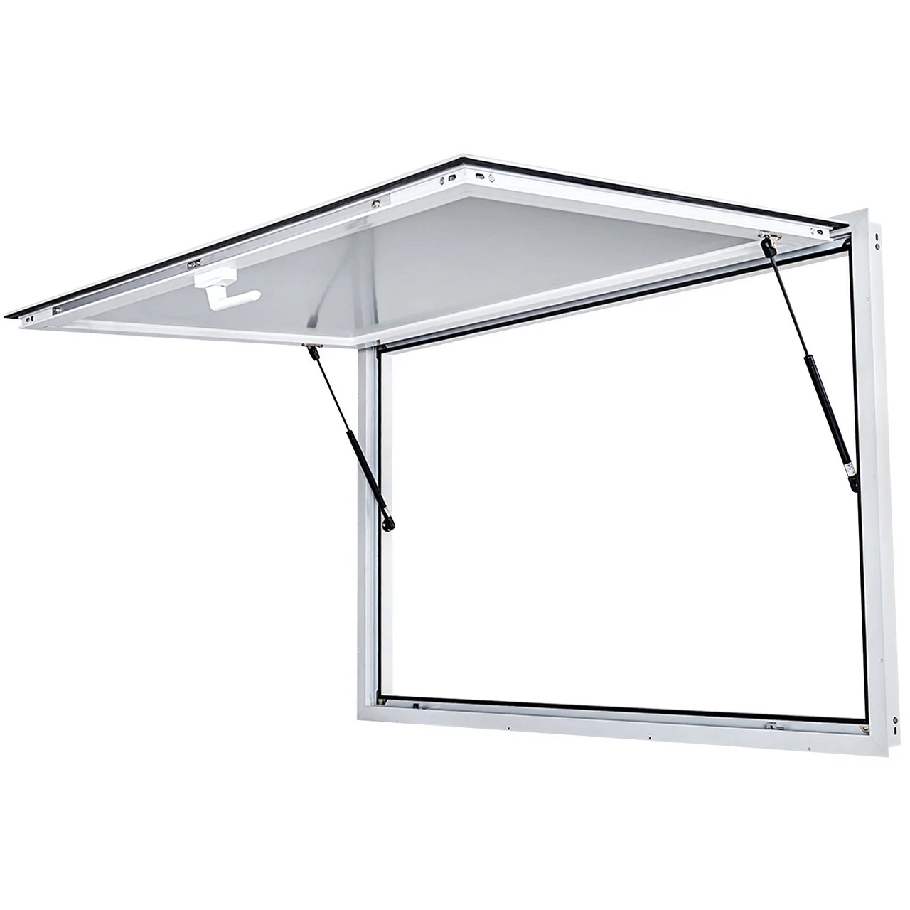 Concession Window 60 x 36 Inch, Concession Stand Serving Window Door with Double-Point Fork Lock, Concession Awning Door Up to 85 degrees for Food Trucks, Glass Not Included