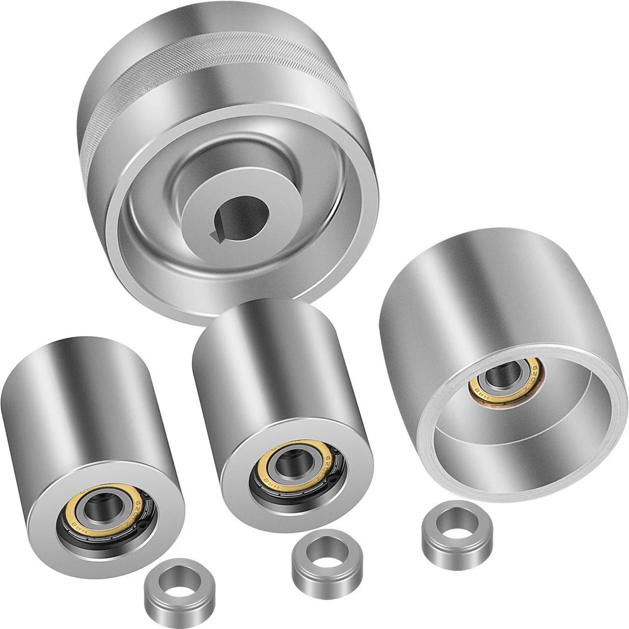 Belt Grinder 2" x 72" Wheel Set, Complete Belt Knife Grinder Wheel Set, Aluminum Belt Grinder Wheel Crowned, for Knife Grinder 5" Drive Wheel 7/8" Bore 3" Tracking 2" Idler Wheels (5"-3"-2")