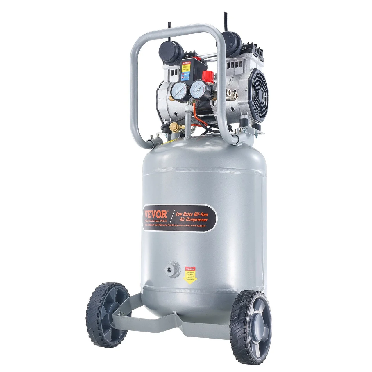13 Gallon Air Compressor, 2HP 4.6 SCFM@90PSI Oil Free Air Compressor Tank, 66dB Ultra-Quiet Compressor for Tire Inflation, Auto Repair, Woodwork Nailing, Spray Painting (125PSI Max Pressure)