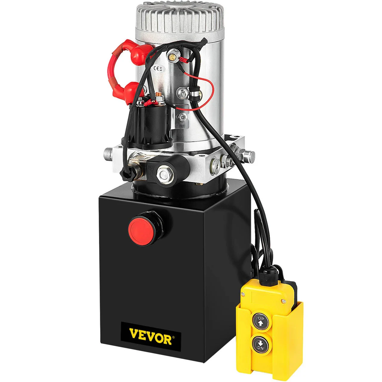 Hydraulic Power Unit Single Acting Hydraulic Pump 4 Quart Dump Truck Hydraulic Pump 12V DC Hydraulic Pump Dump Trailer 3200PSI (Steel, 4 Quart Single Acting)