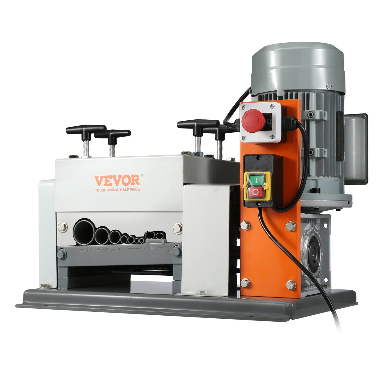 Automatic Wire Stripping Machine, 0.06''-1.57'' Electric Motorized Cable Stripper, 1500 W, 88 ft/min Wire Peeler with Double Blades (Cut/Peel), 9 Channels for Scrap Copper Recycling