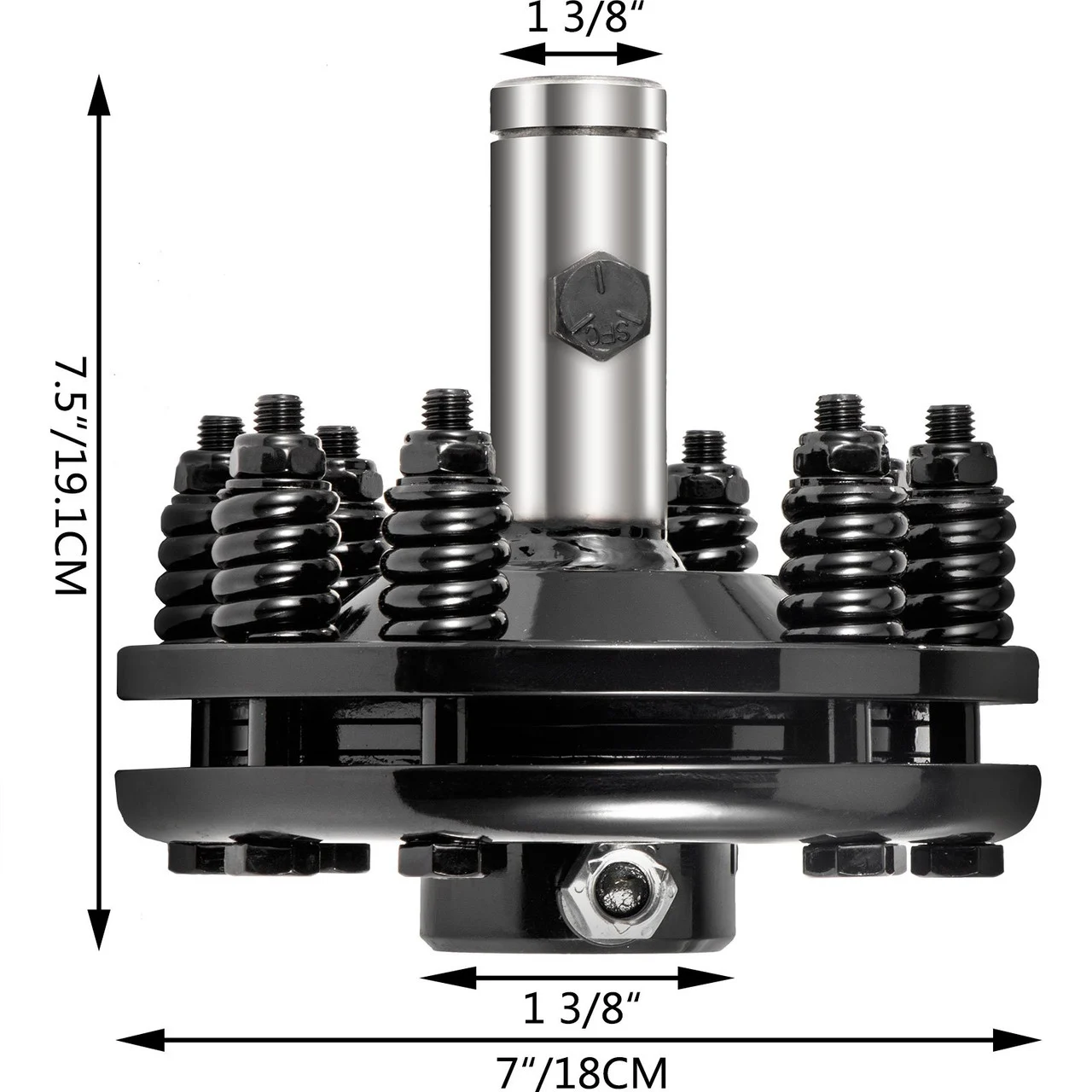 Slip Clutch, 1 3/8" PTO Slip Clutch, Smooth Round Ends PTO Friction Clutch, Carburized Steel Tractor Slip Clutch, Adjustable Rotary Cutter Slip Clutch, Black Brush Hog Slip Clutch for PTO Shaft