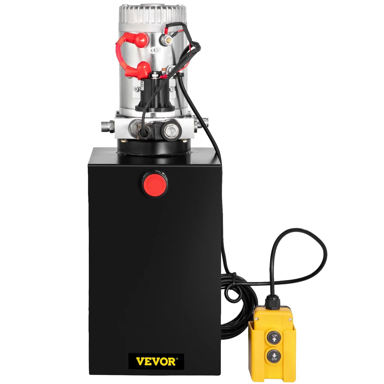 Single Acting Hydraulic Pump 12V DC Hydraulic Power Unit 3.75 Gallon Dump Trailer Pump Steel Hydraulic Power Unit (Steel, 15 Quart/Single Acting)