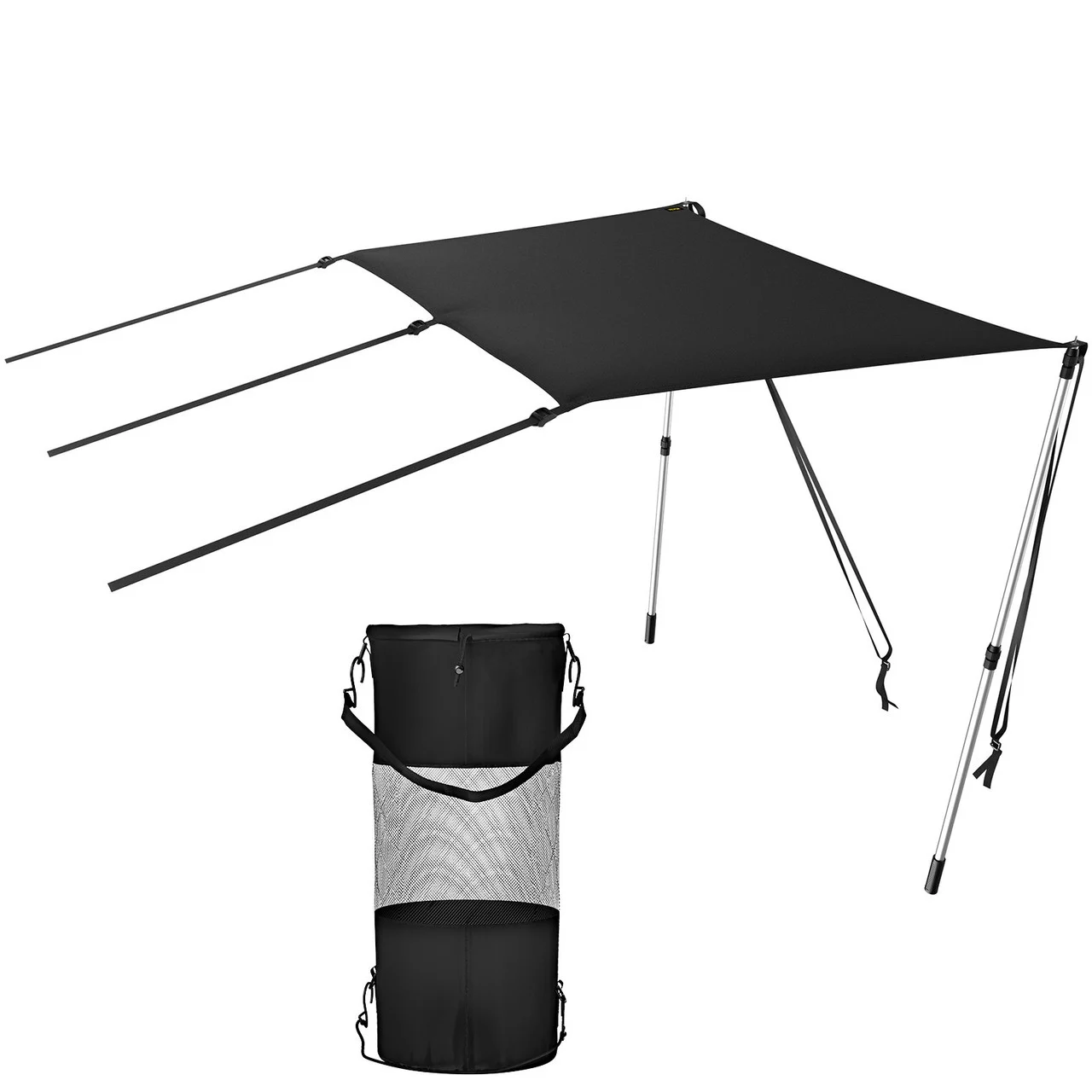 T-Top Sun Shade Kit 4' x 5', UV-Proof 600D Polyester T-top Extension Kit with Rustproof Steel Telescopic Poles, Waterproof T-Top Shade Kit, Easy to Assemble for T-Tops ? Bimini Top