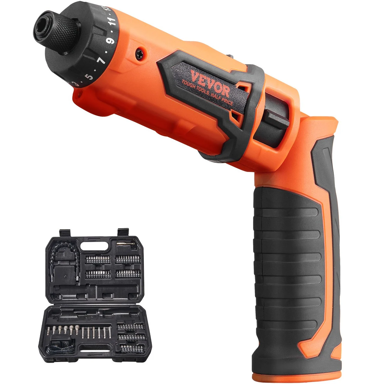 Cordless Screwdriver, 8V 7Nm Electric Screwdriver Rechargeable Set with 82 Accessory Kit and Charging Cable, LED Light Dual Position Handle, Nut Drivers Magnetic Bit Holder Tool Kit Home Repair