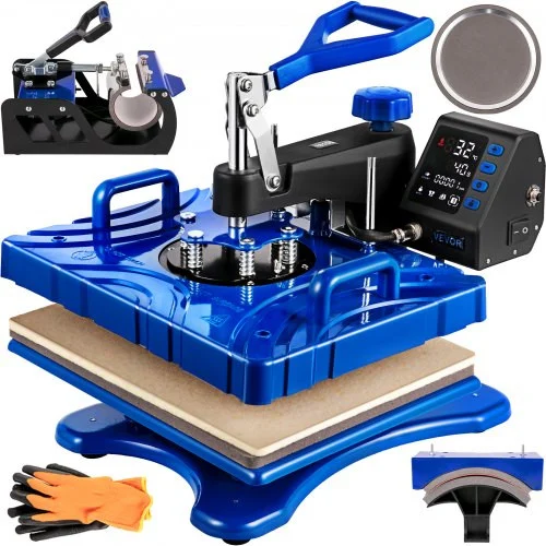 Heat Press 12X15 Inch 5 in 1 Heat Press Machine 800W Heat Press Machine for T-Shirts Sublimation Printer Transfer with Accurate Large Screen Display Dual-Tube Heating for DIY T-Shirts Cap Mugs