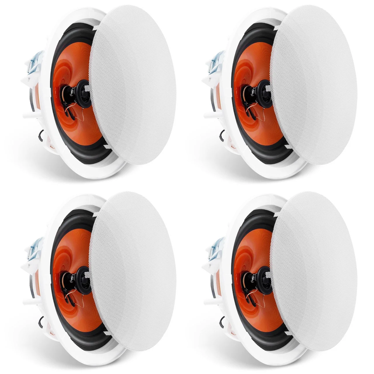 4 PCs 8 Inch in Ceiling Speakers, 100-Watts, Flush Mount Ceiling & in-Wall Speakers System with 8ΩImpedance 89dB Sensitivity, for Home Kitchen Living Room Bedroom or Covered Outdoor Porches