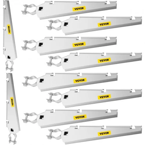 Barbed Wire Arm Set of 10 Extend Arm Barbed Wire for 1-3/8" Top Rail Chain-Link Barbwire Arm Hot-Dip Galvanized Steel Cornered Barbwire Arm 45-Degree for Chain Link Fence Grapevine Trellises