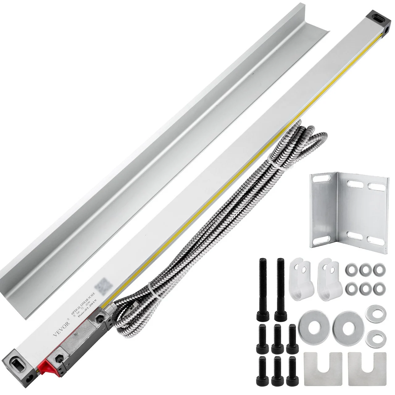 1 Axis Lathe Linear Scale 600mm with Accuracy 0.0002" Optical Length Precision Linear Scale Aluminum Body for Mill Milling Lathe Machine with Accessories (600mm(24"))