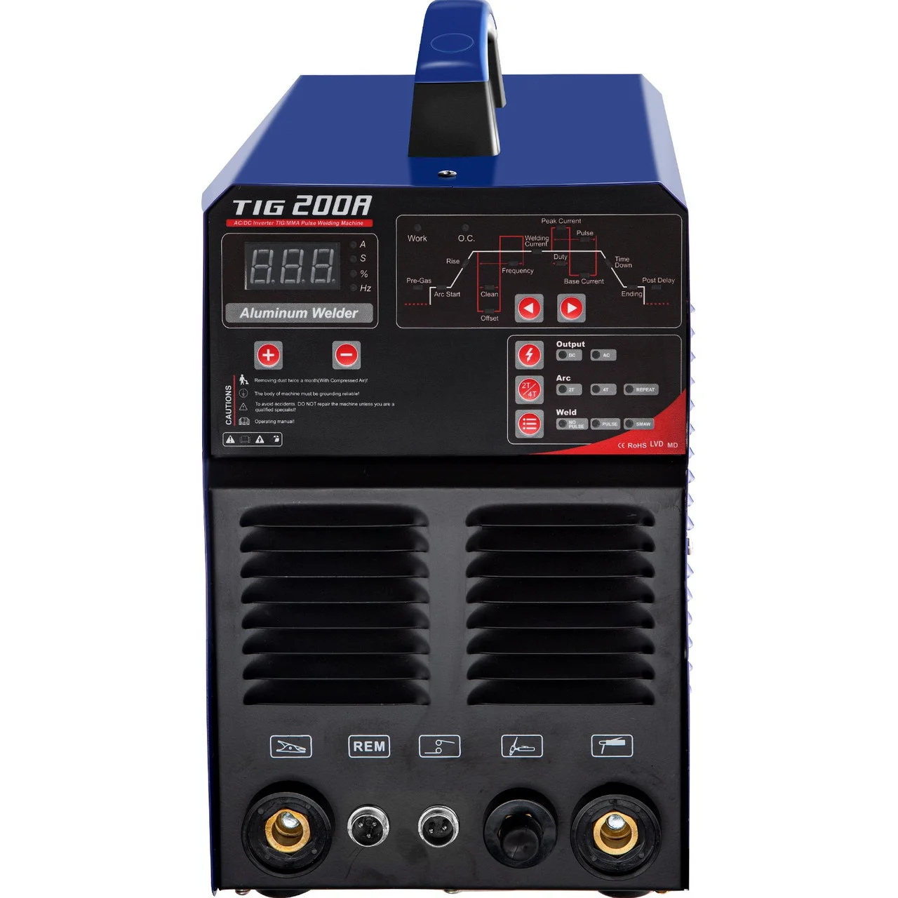 TIG Welder AC/DC, 3 in 1 TIG/MMA/ARC Welding Machine with 110/220V Dual Voltage, 200A Aluminum MMA Welder w/Inverter IGBT and Digital Panel, Multiprocess ARC Welder