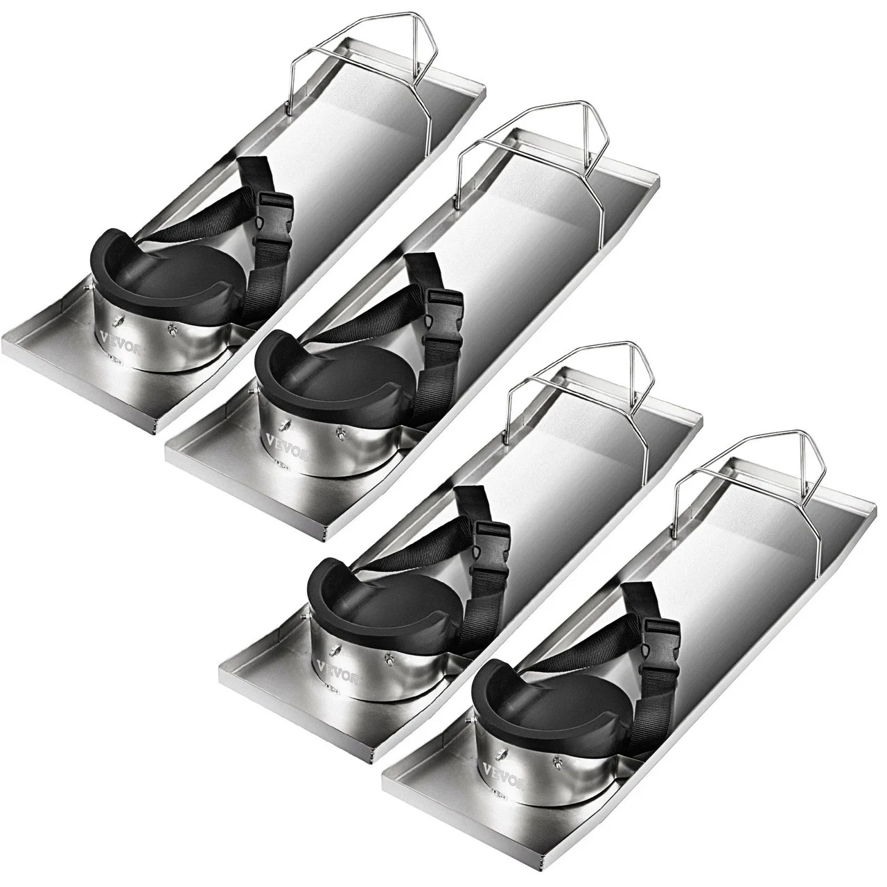 Concrete Knee Boards 28'' x 8'' Slider Knee Boards, Kneeler Board Stainless Steel Concrete Sliders 2 Pair of Moving Sliders w/Concrete Knee Pads & Board Straps for Cement & Concrete Finishing