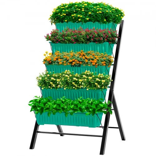 Vertical Garden Planter 4 Feet Vertical Planters Outdoor with 5 Container Boxes Tiered Garden Bed Vertical Garden Vertical Planter for Patio Balcony Indoor Outdoor Flowers Herb Vegetables