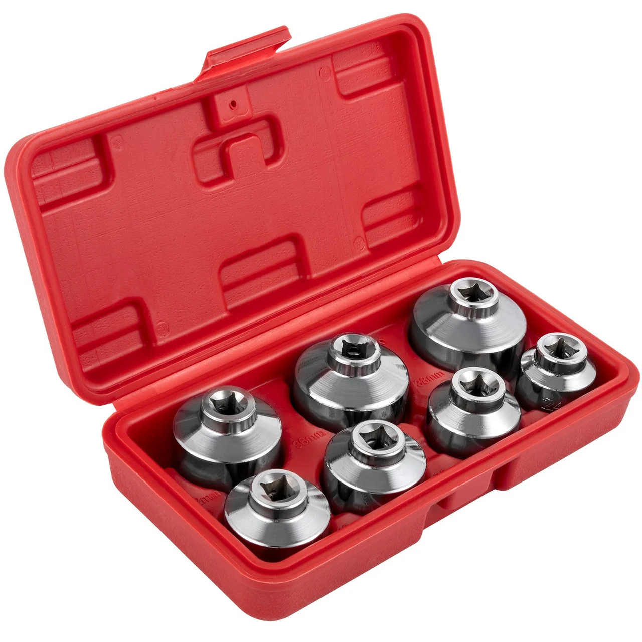 Oil Filter Socket Set, 7 Pcs Oil Filter Wrench Set, Sturdy Steel Oil Filter Socket, 3/8" Oil Filter Socket, Low Profile Oil Filter Socket Set For Easy Access, Oil Filter Wrench Cap Set w/ Case