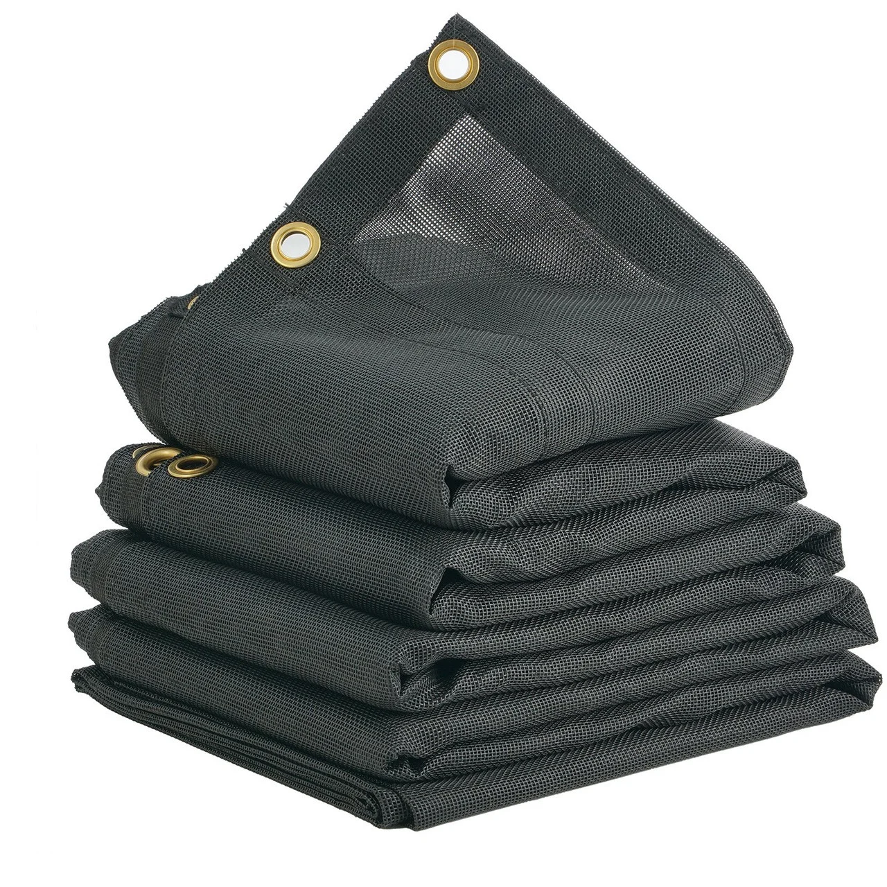 Dump Truck Mesh Tarp, 6.5x18 ft, PVC Coated Black Heavy Duty Cover with 5.5" 18oz Double Pocket, Brass Grommets, Reinforced Double Needle Stitch Webbing Fits Manual or Electric Dump Truck System