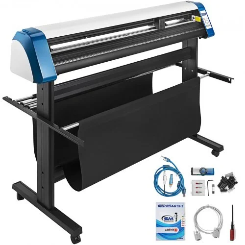 Vinyl Cutter 53 Inch Vinyl Cutter Machine 1340mm Vinyl Printer Cutter Machine LED Fill Light Strip Vinyl Plotter Cutter Machine with Floor Stand Signmaster Software