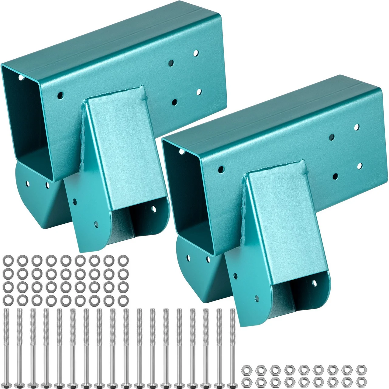 Swing Set Bracket 12" Swing Bracket A-Frame Construction Swing Set Hardware Iron Material with Green Powder Coated DIY Swing Set End Bracket Swing Set Kit for 2 (4x4") Legs & 1 (4x6") Beam-2 PCS