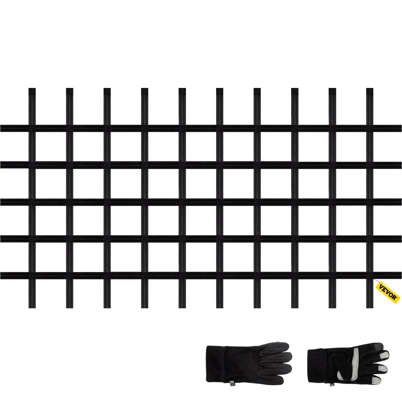 Climbing Cargo Net, 8' x 4' Playground Climbing Net, Polyester Material, Rope Ladder, Swingset, Large Military Climbing Cargo Net for Kids & Adult, Indoor & Outdoor, Treehouse, Jungle Gym, Black